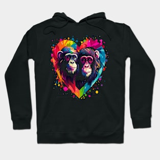 Chimpanzee Couple Valentine Hoodie